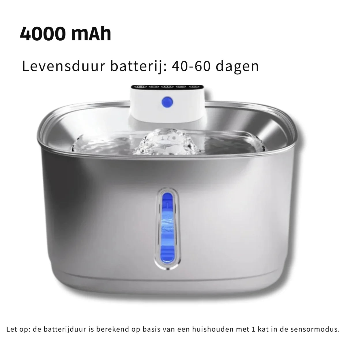 Slimme Drinkfontein voor Katten en Honden – 3,2L RVS met Filter