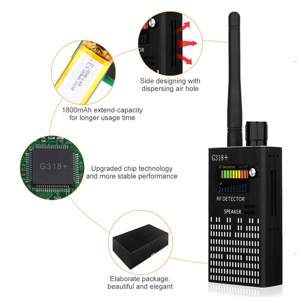 PrivacyGuard Detecto – RF Signaal- en Cameradetector met Laserfunctie en Alarm
