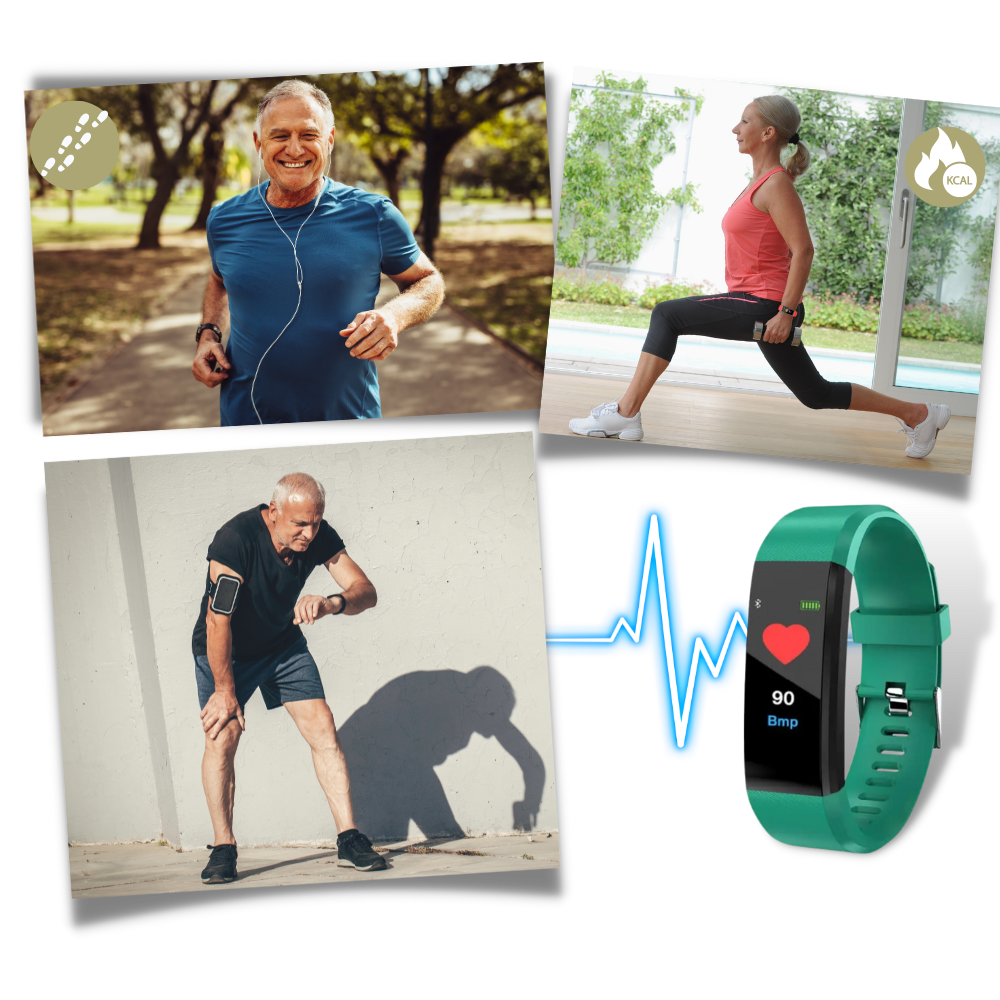 VitaWatch | Senioren Smartwatch met Gezondheidsmonitor en Groot LED-Scherm