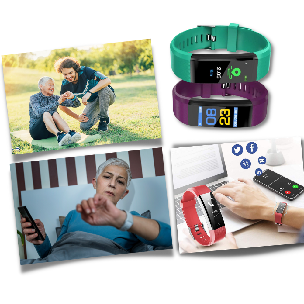 VitaWatch | Senioren Smartwatch met Gezondheidsmonitor en Groot LED-Scherm