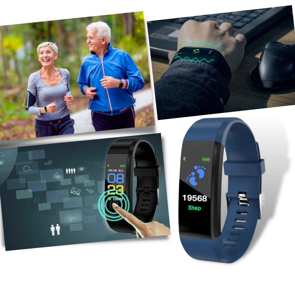 VitaWatch | Senioren Smartwatch met Gezondheidsmonitor en Groot LED-Scherm