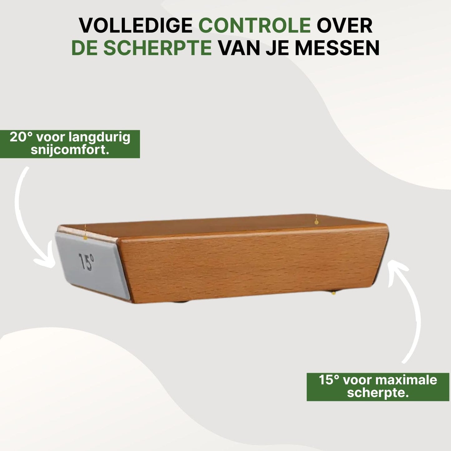 HoutScherp Messenslijper – Luxe Houten Slijper met Dubbelzijdige Schijf