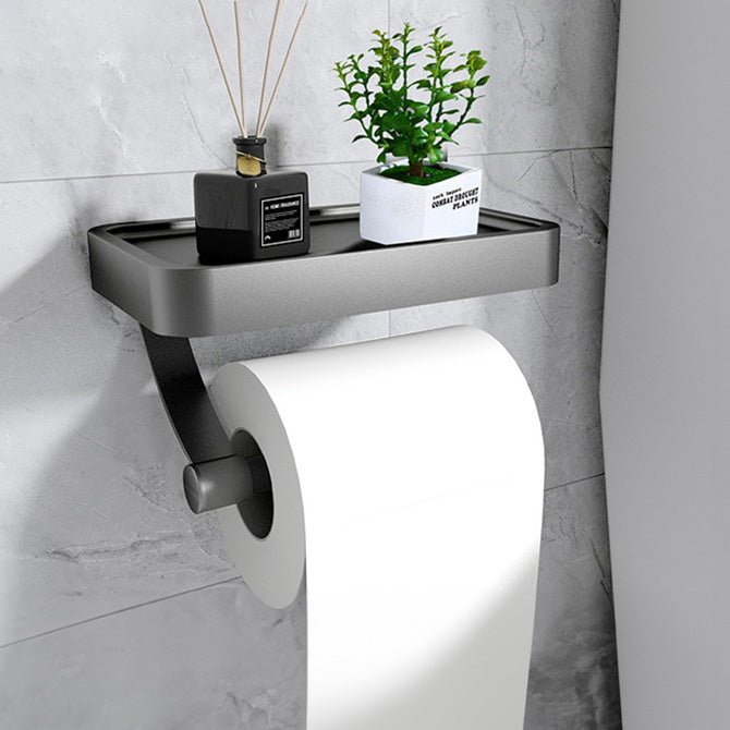 Wandtoiletrolhouder met Plank – Roestvrijstaal & Boorvrije Installatie