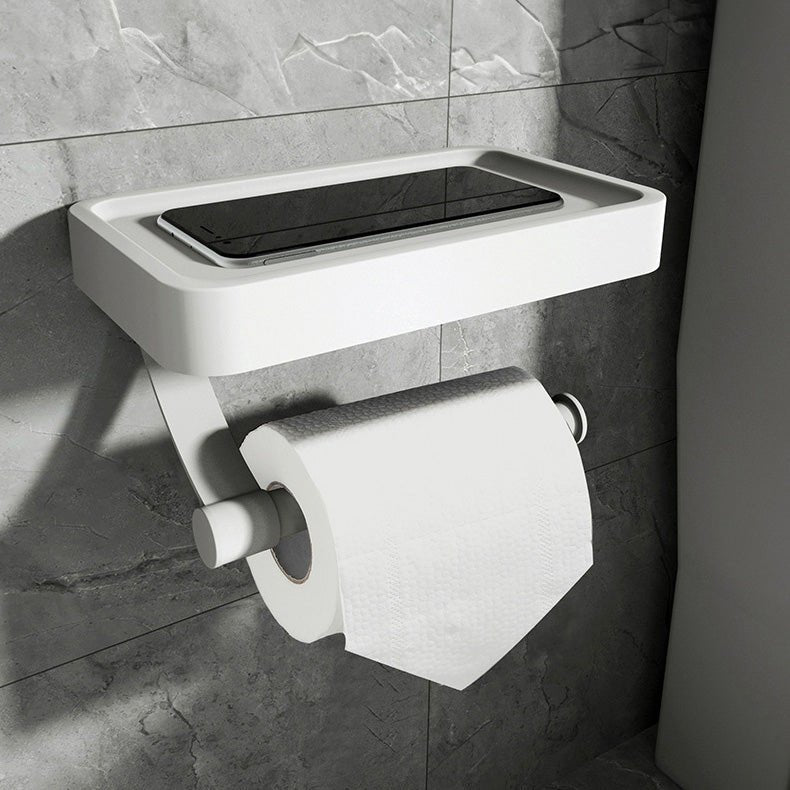 Wandtoiletrolhouder met Plank – Roestvrijstaal & Boorvrije Installatie