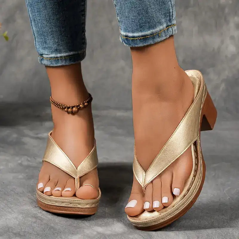 Sophia Orthopedische Sandalen met Hak – Elegant, Stevig & Comfortabel voor Zomergebruik