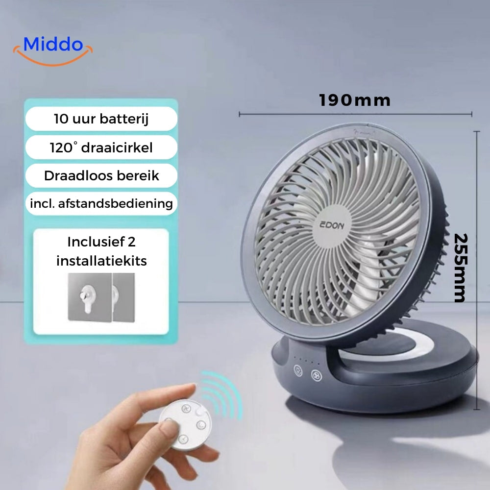 BreezeBuddy Draagbare Ventilator – Krachtige, Stille & Compacte Persoonlijke Verkoeling met Lange Batterijduur
