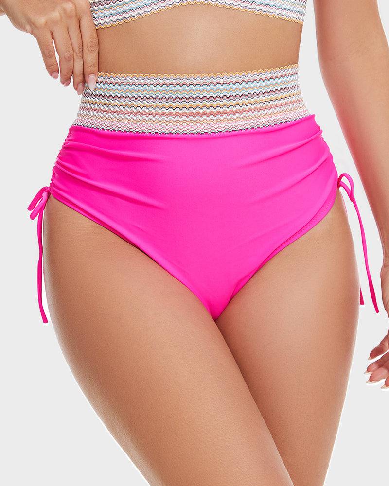 Bikini Set met Buikcontrole – Stijlvolle Kleurenblok Damesbadmode | Perfecte Pasvorm & Comfort voor Strand & Zwembad