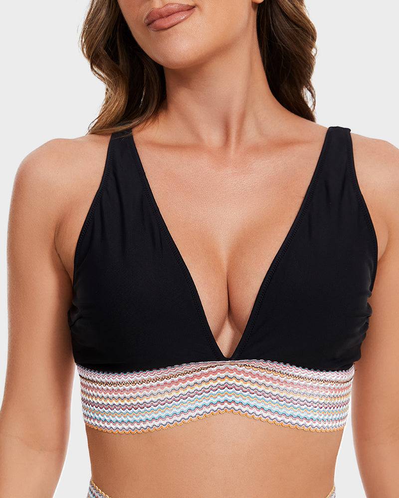Bikini Set met Buikcontrole – Stijlvolle Kleurenblok Damesbadmode | Perfecte Pasvorm & Comfort voor Strand & Zwembad