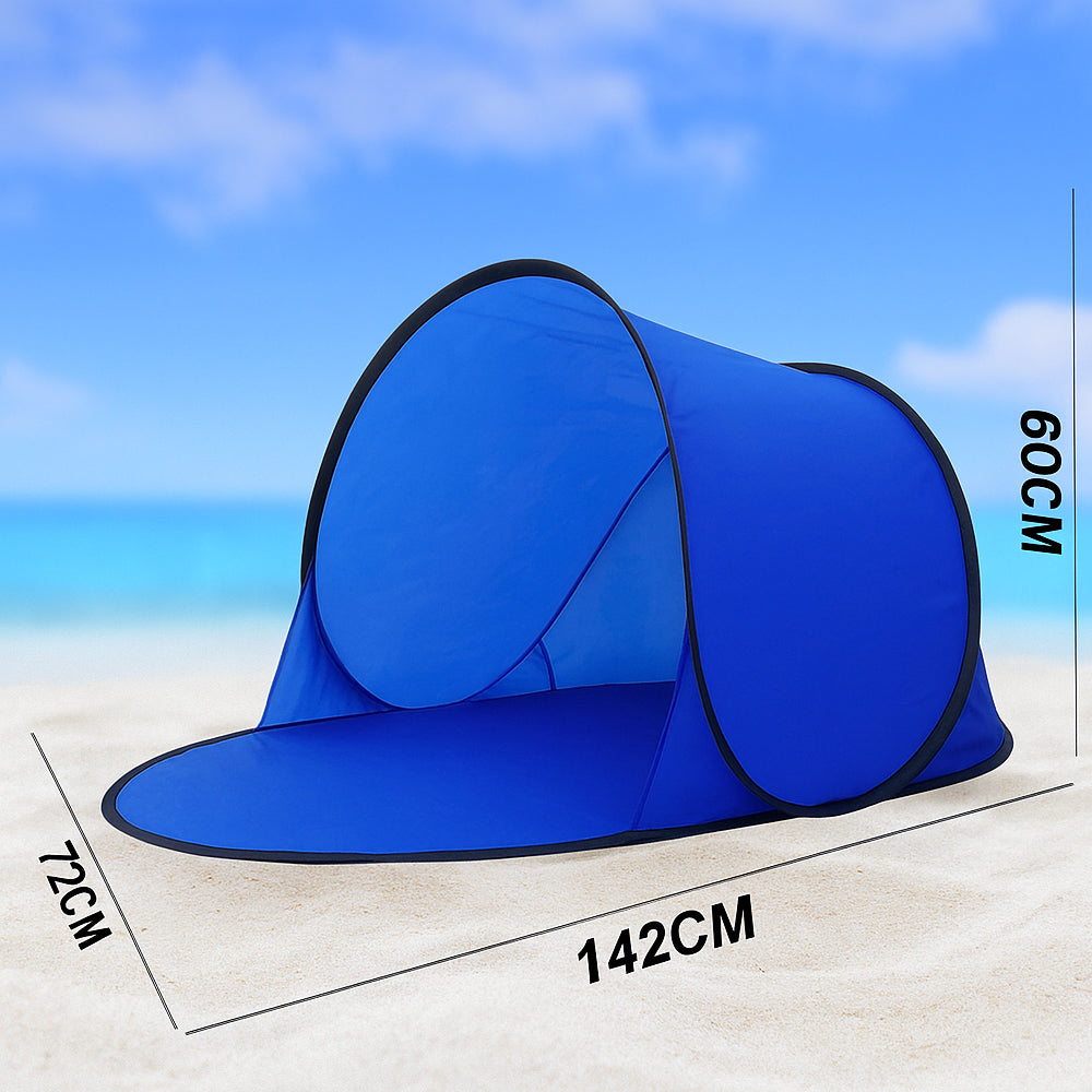 ZonVrij RelaxKap – Opvouwbare Gezichtsscherm Parasol met Telefoonvenster en UV-bescherming