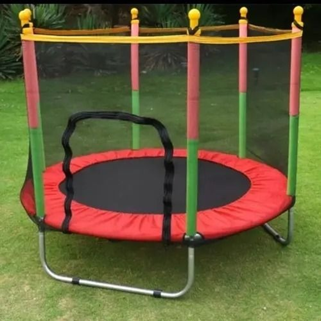 SpringVrolk Kindertrampoline – Met Veiligheidsnet & Beschermrand (Tot 100 kg)