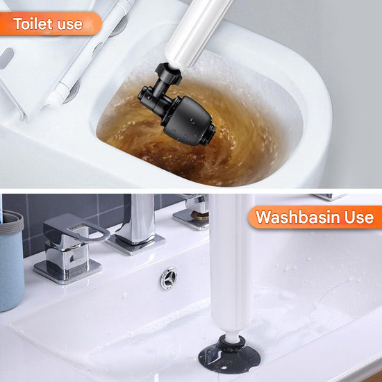 PowerFlush Luchtdruk Ontstopper – Verstelbare Ontstopper voor Toilet en Afvoer