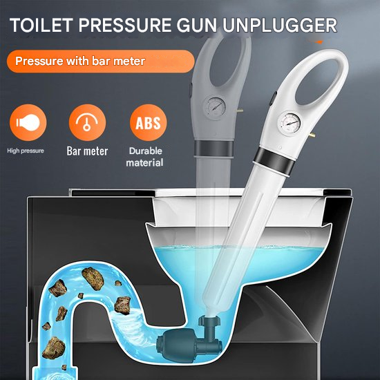 PowerFlush Luchtdruk Ontstopper – Verstelbare Ontstopper voor Toilet en Afvoer