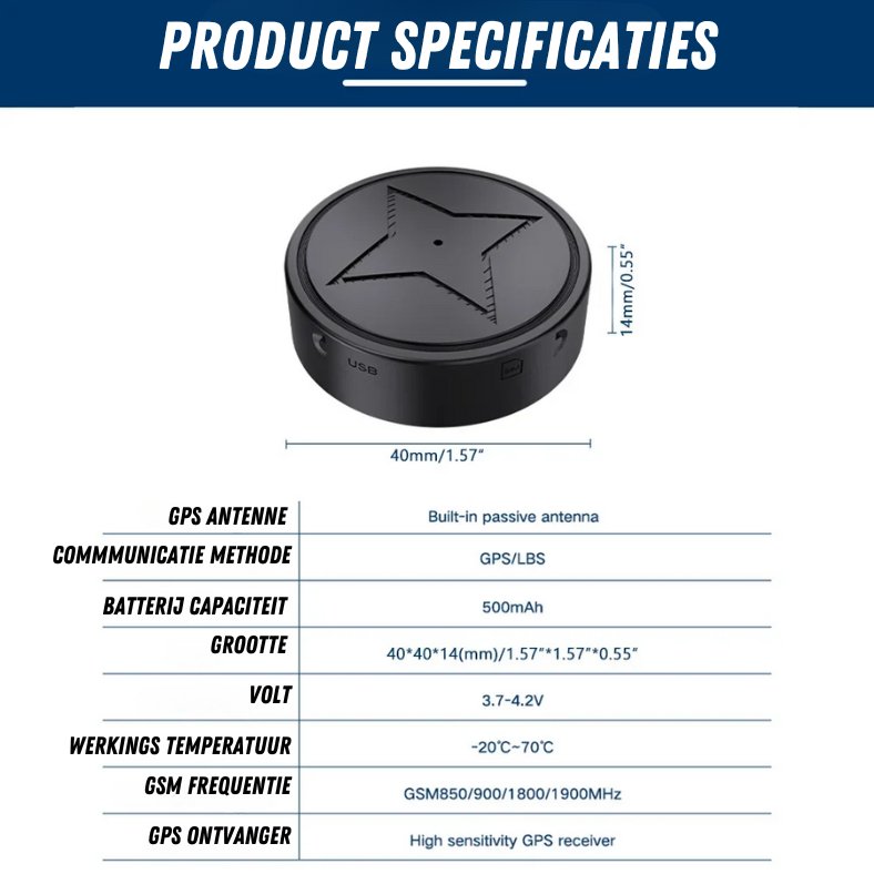 Slimme Mini GPS-Tracker LocatieVinder – Compact en Nauwkeurig