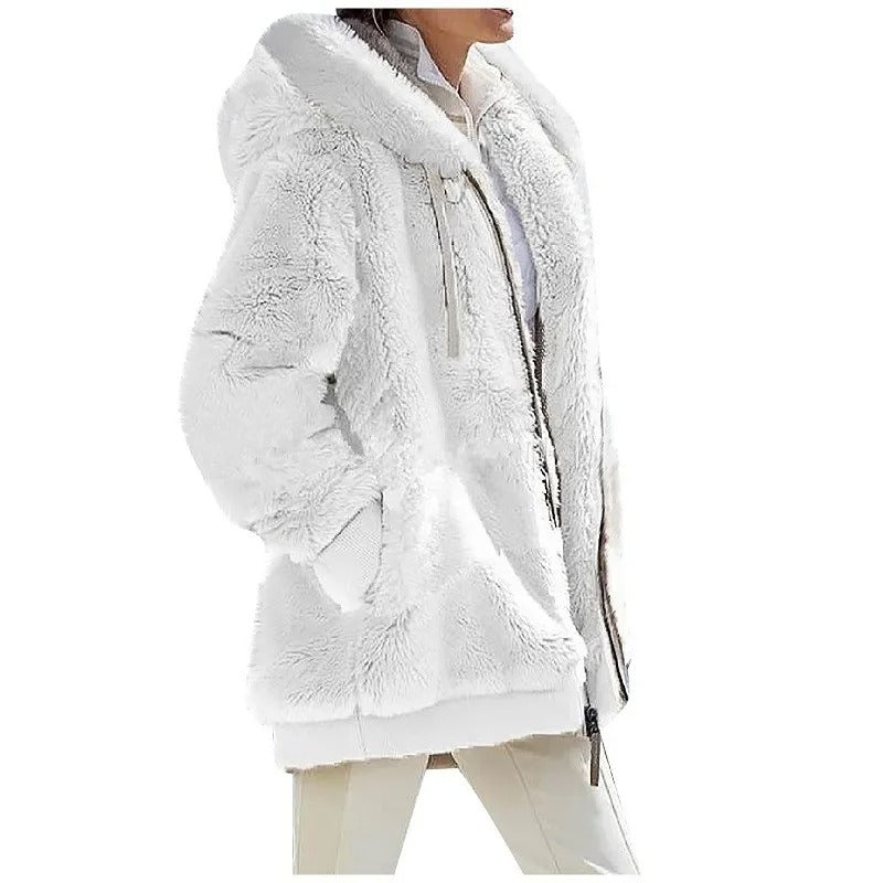 WarmVacht – Dames Fleecejack met Capuchon en Ritssluiting voor Wintercomfort