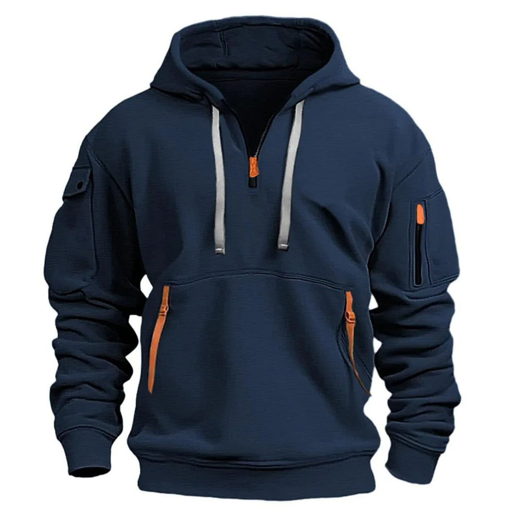 ZipTrek Herenhoodie – Fleece Hoodie met Rits en Meerdere Zakken