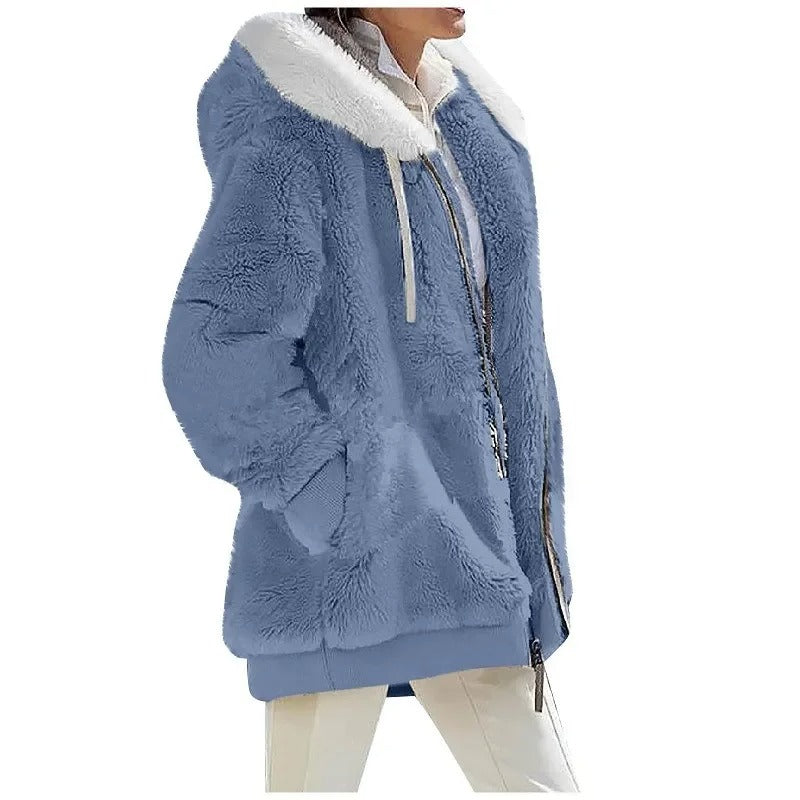 WarmVacht – Dames Fleecejack met Capuchon en Ritssluiting voor Wintercomfort