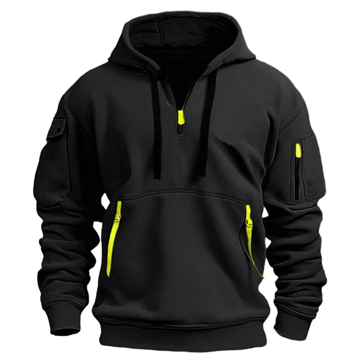 ZipTrek Herenhoodie – Fleece Hoodie met Rits en Meerdere Zakken