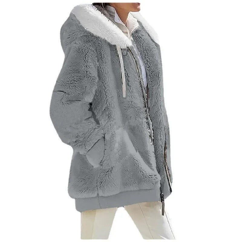 WarmVacht – Dames Fleecejack met Capuchon en Ritssluiting voor Wintercomfort