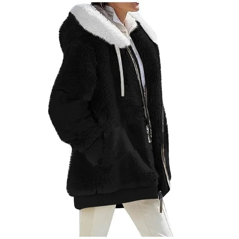 WarmVacht – Dames Fleecejack met Capuchon en Ritssluiting voor Wintercomfort