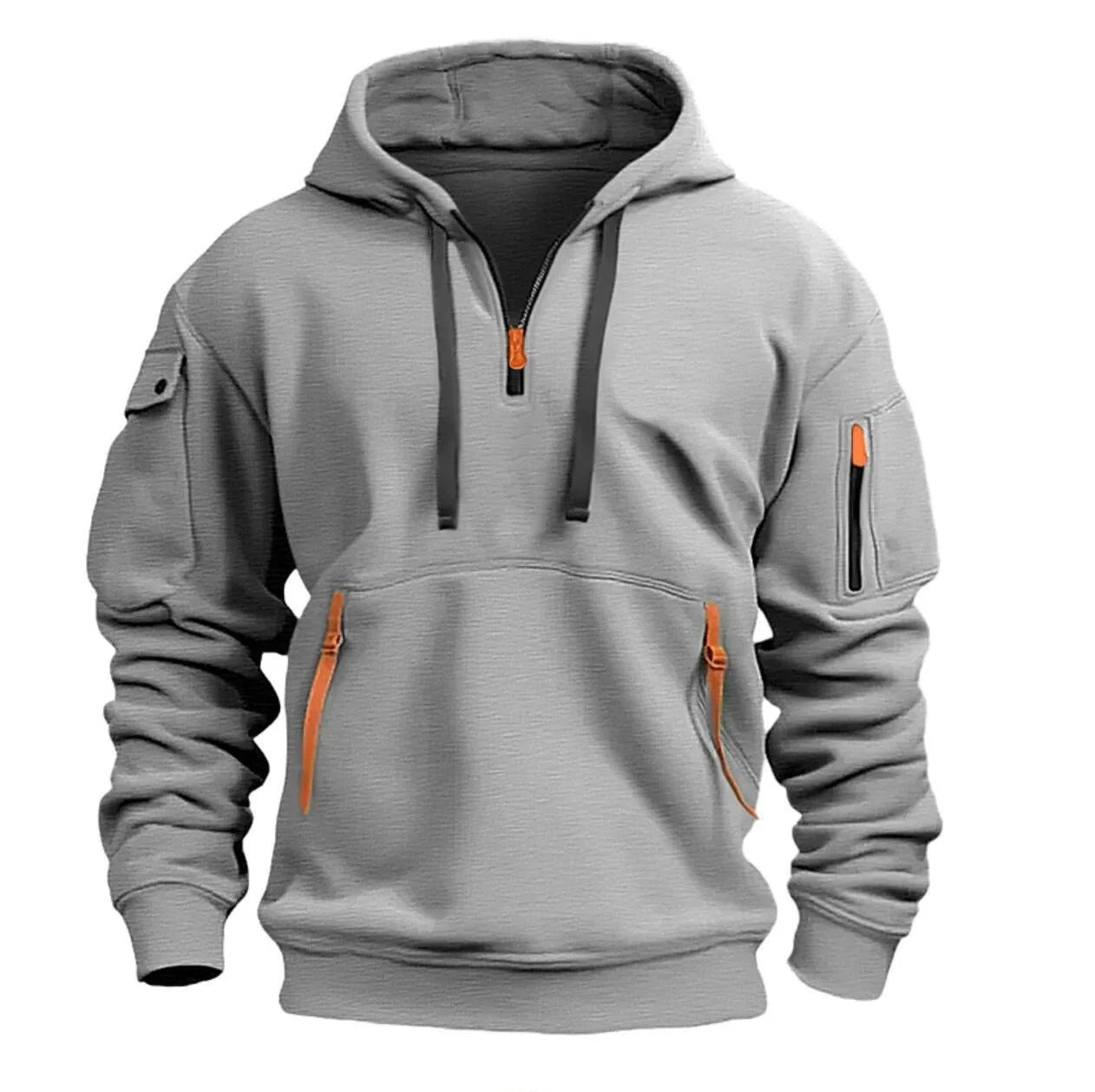 ZipTrek Herenhoodie – Fleece Hoodie met Rits en Meerdere Zakken
