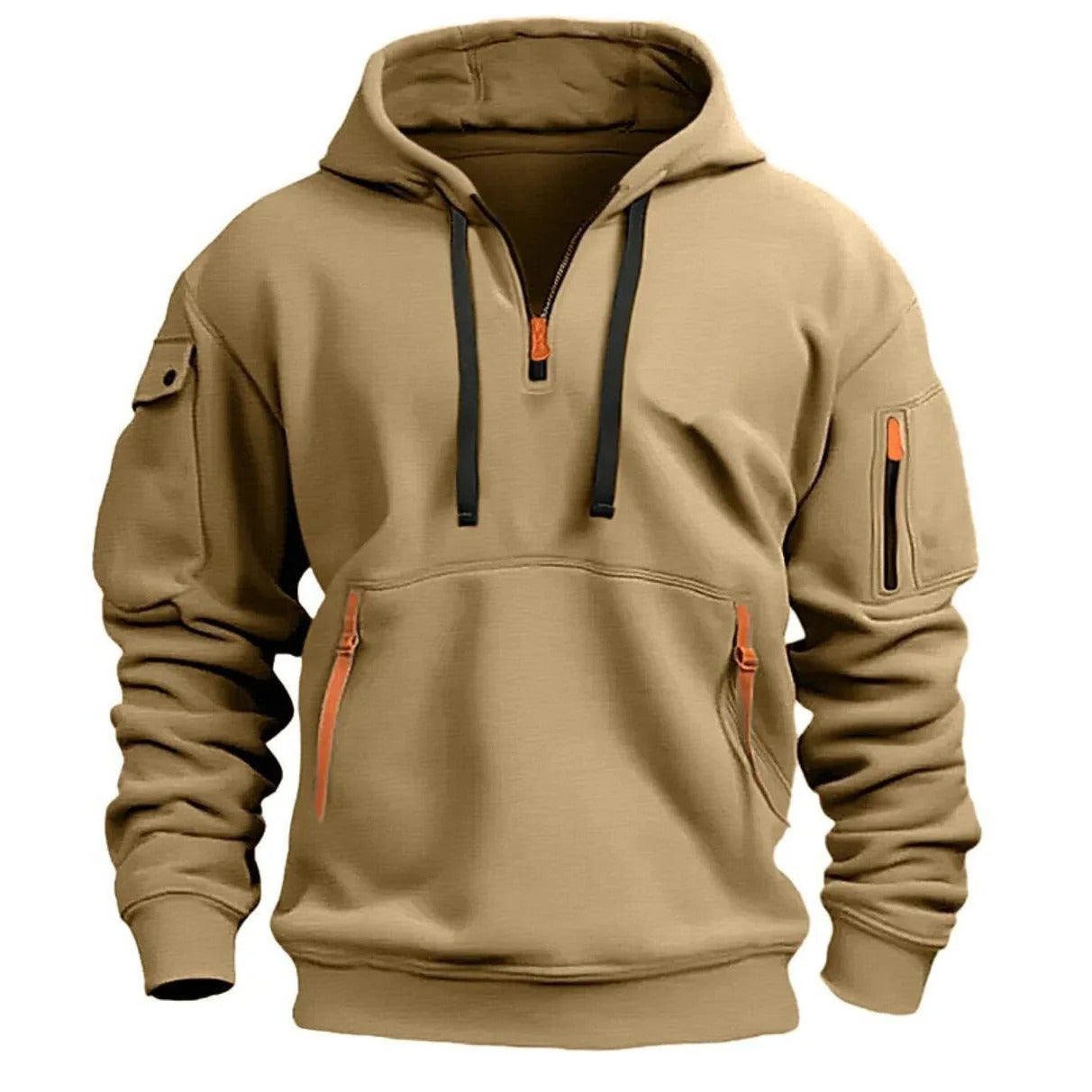 ZipTrek Herenhoodie – Fleece Hoodie met Rits en Meerdere Zakken