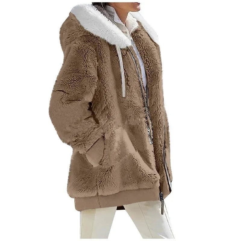 WarmVacht – Dames Fleecejack met Capuchon en Ritssluiting voor Wintercomfort