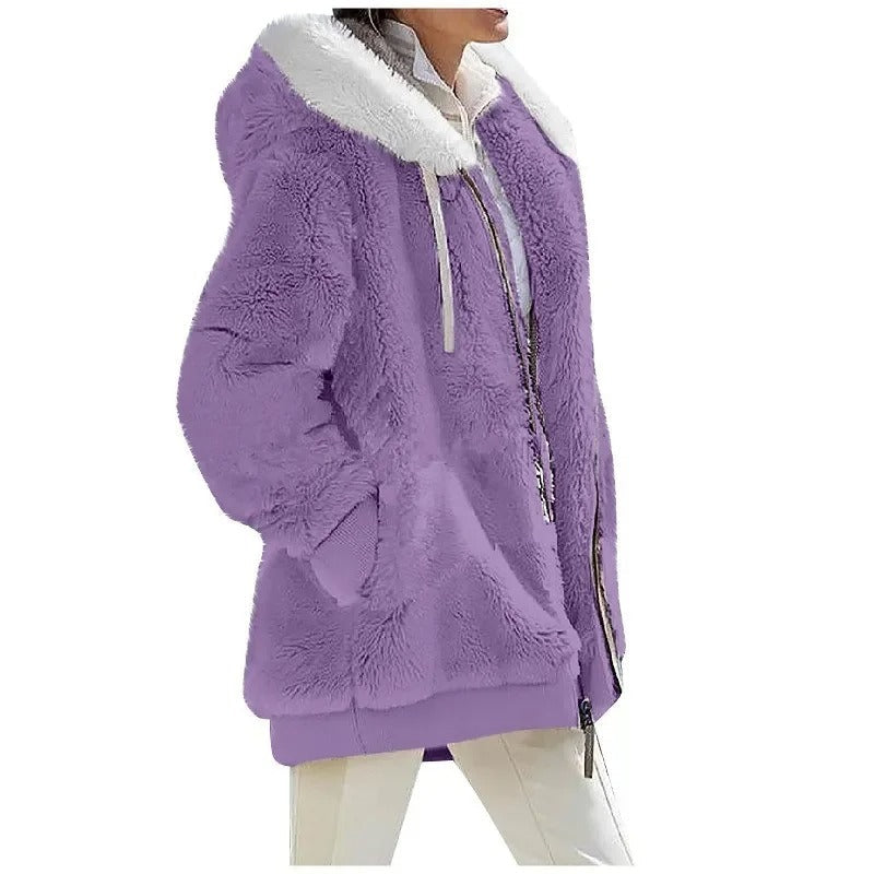 WarmVacht – Dames Fleecejack met Capuchon en Ritssluiting voor Wintercomfort