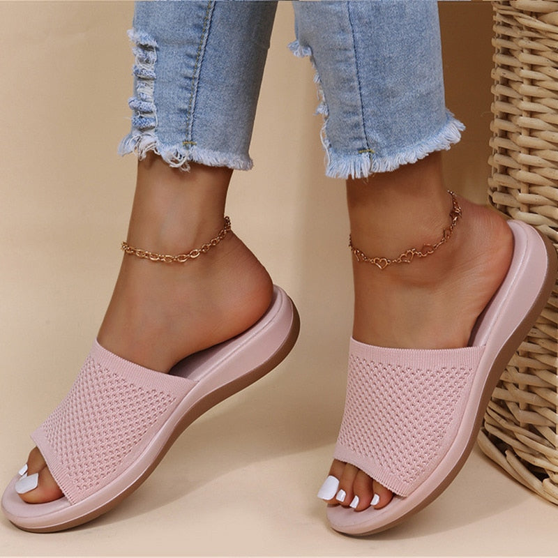 ComfortMesh Orthopedische Dames Slippers – Ademend & Verstelbaar