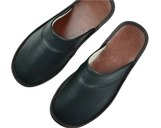 Vironzo Leren Herenslippers – Warme pantoffels voor heren – Comfort en stijl voor thuisgebruik in de winter