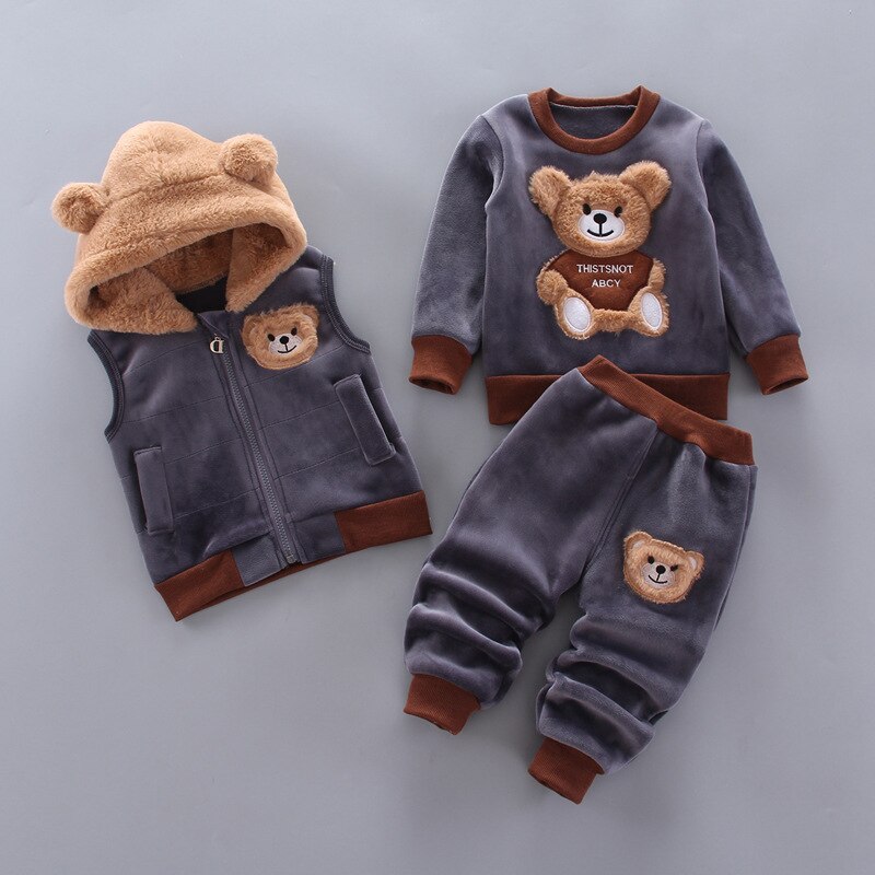 TeddyKids WinterSet CosyBear – 3-Delige Warme Kinderoutfit met Capuchon en Oren
