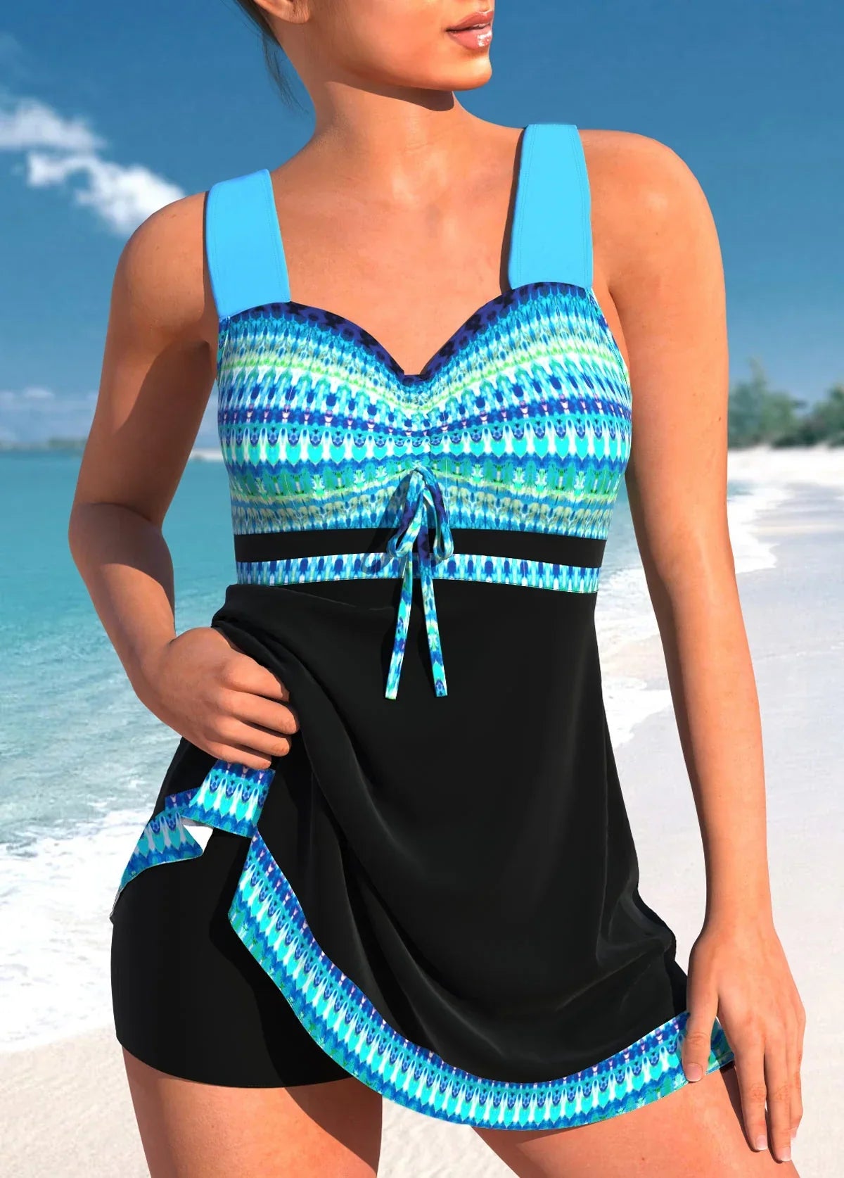 Dames Tankini Set Lichtgewicht Zwemkleding met Comfortabele Pasvorm