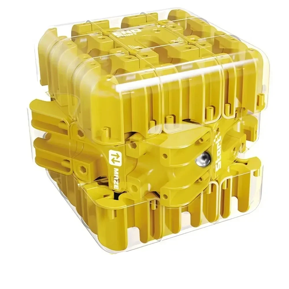 Denkbaan Puzzelkubus met Doolhof en Metalen Bal voor Focus