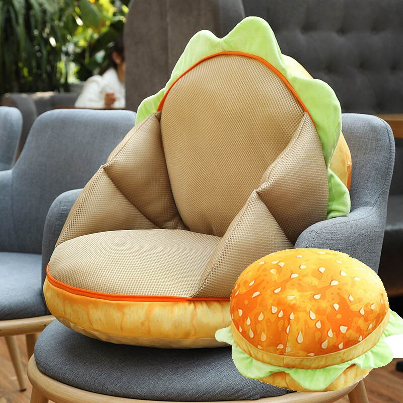 BurgerZit 2-in-1 Hamburgerkussen voor Bank Stoel en Ontspanning