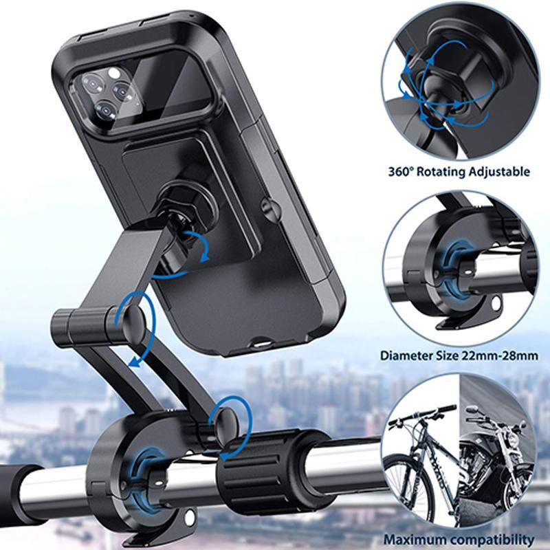 RideCharge Pro – Waterdichte Telefoonhouder met USB- en 15W Draadloos Opladen voor Fiets en E-Bike