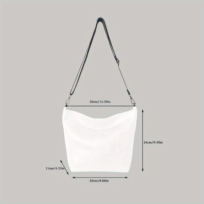CityPure PU Messengerbag – Witte Stedelijke Schoudertas met Ritssluiting