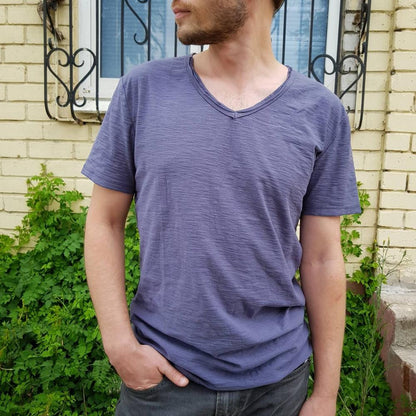 Linnen Katoenen V-Hals Shirt Heren – Ademend en Comfortabel