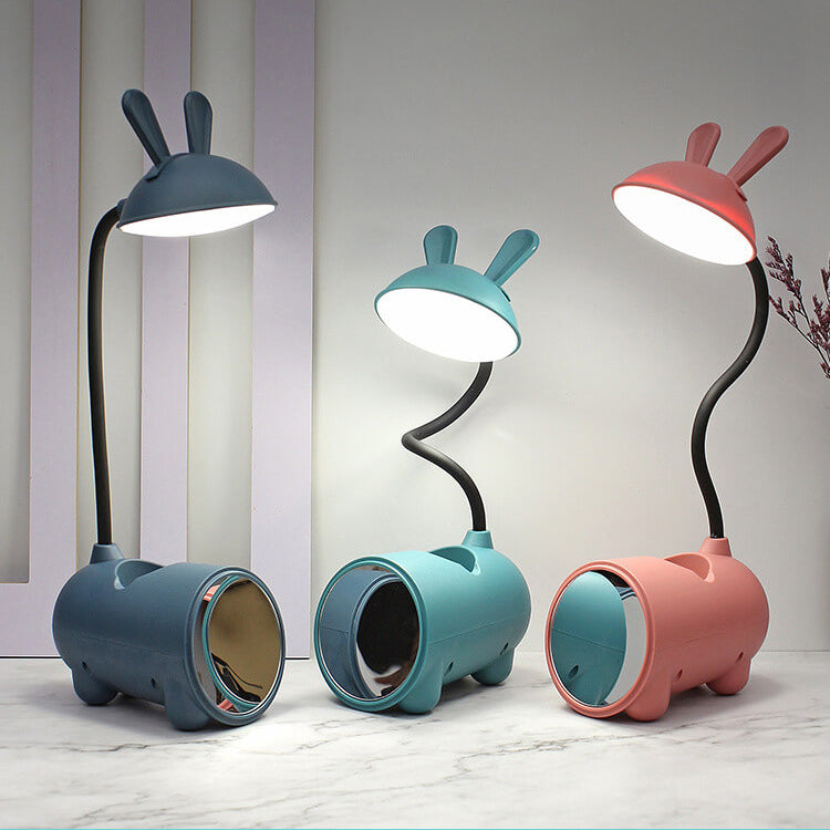 LumoBun Tafellamp – Schattige LED Bureaulamp met Penhouder en USB-aansluiting
