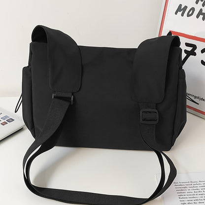 UrbanLiner Nylon Messengerbag – Zwarte Schoudertas met Ritssluiting voor Dagelijks Gebruik