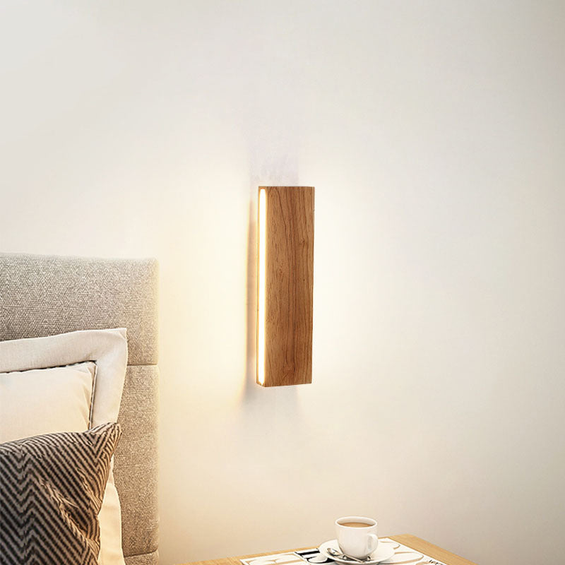 Wandlamp met Houtlook – OakBeam LED Verlichting voor Slaapkamer of Woonruimte