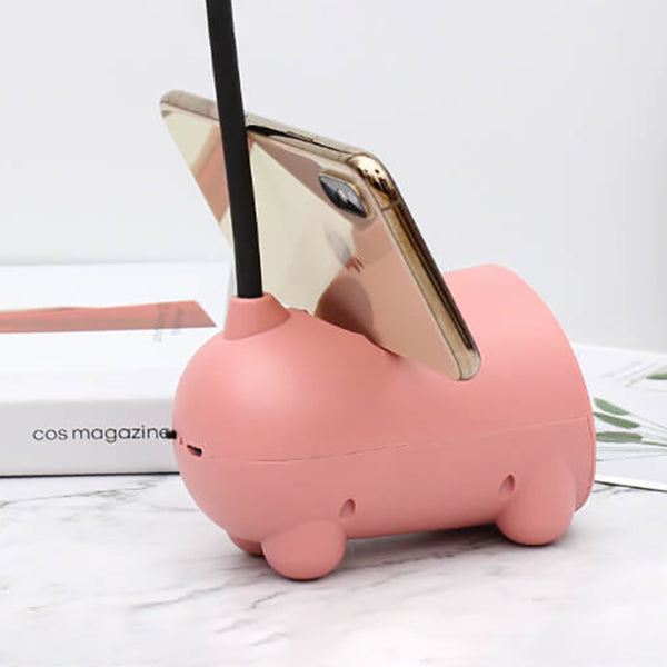 LumoBun Tafellamp – Schattige LED Bureaulamp met Penhouder en USB-aansluiting