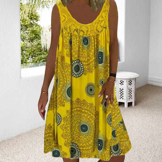 Zolanya mouwloze zomerjurk met kleurrijke print – Licht, elegant en veelzijdig