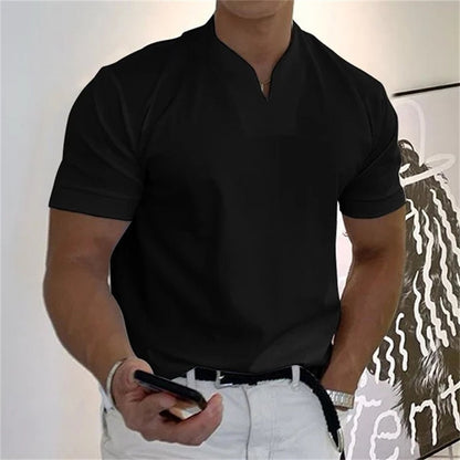 Heren T-shirt FitVibes – Sportief, Ademend en Casual met V-hals