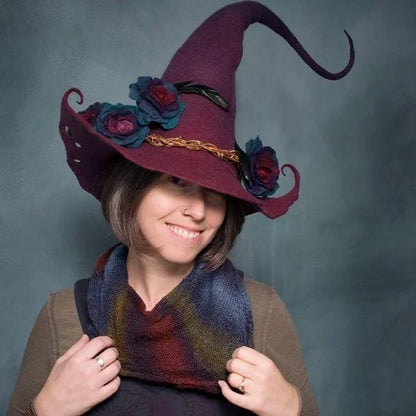 Unisex Heksenhoed voor Halloween | Handgemaakt van zachte natuurvezels | Verstelbare maat | Ademend