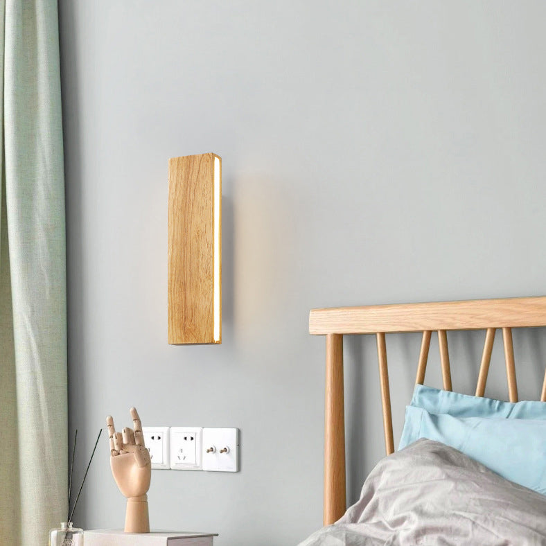 Wandlamp met Houtlook – OakBeam LED Verlichting voor Slaapkamer of Woonruimte