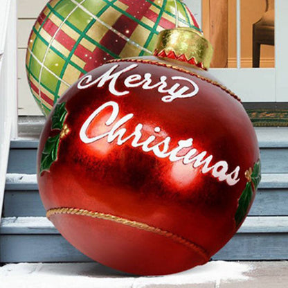 Feestelijke Opblaasbare Buitenbal 60 cm – Weerbestendige PVC Kerstdecoratie