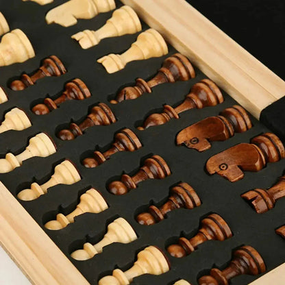 Magnetisch Houten Schaakbord Opvouwbaar – 3 Maten