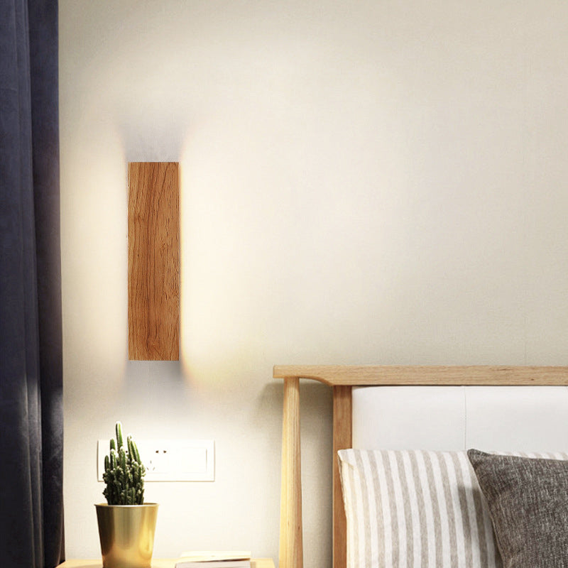 Wandlamp met Houtlook – OakBeam LED Verlichting voor Slaapkamer of Woonruimte
