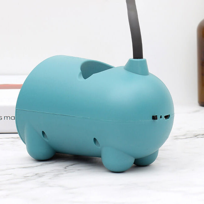 LumoBun Tafellamp – Schattige LED Bureaulamp met Penhouder en USB-aansluiting