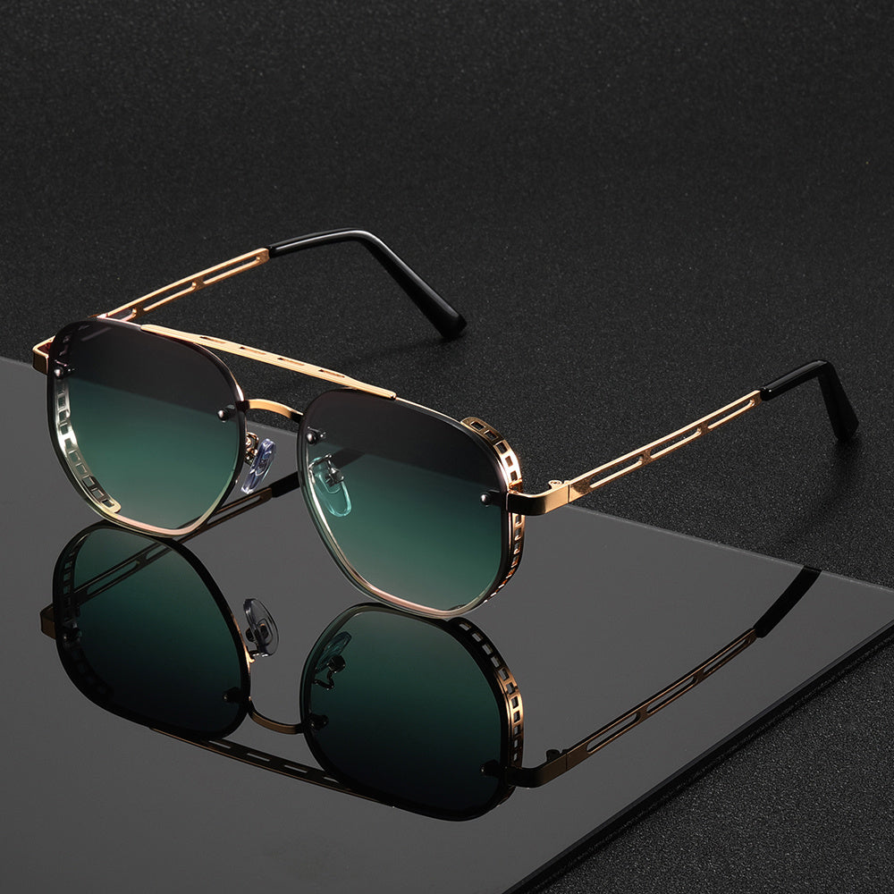 Minimalistische Ronde Metalen Zonnebril met UV-bescherming | Unisex