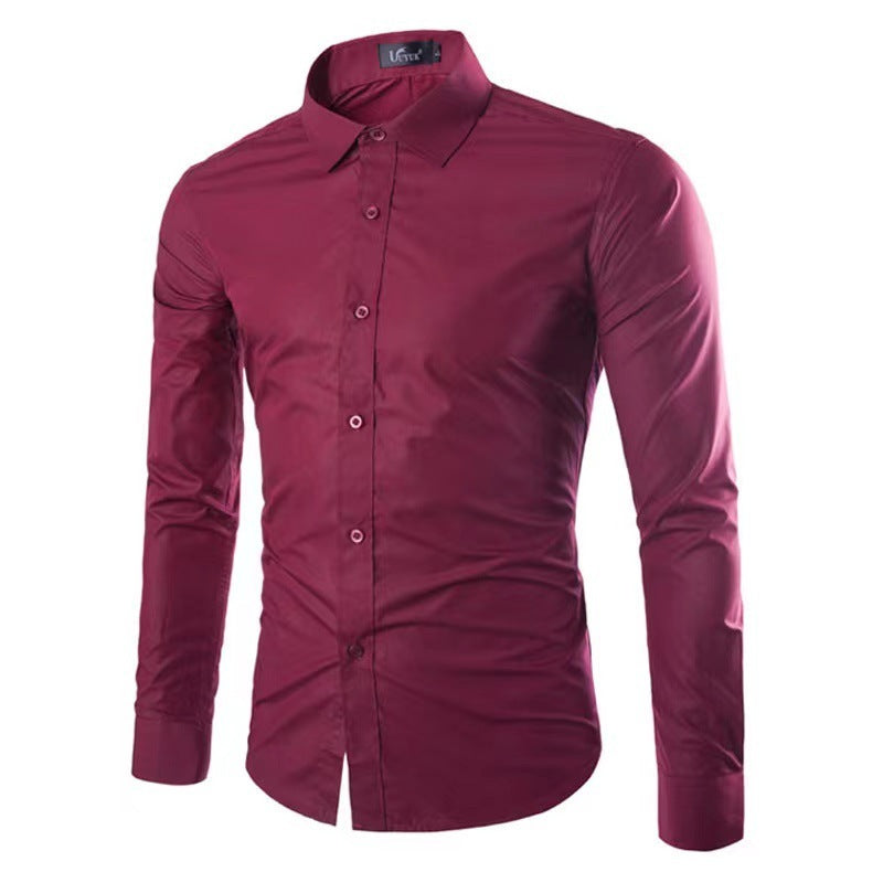 Strijkvrij heren overhemd – ademend slim fit hemd voor kantoor en casual stijl